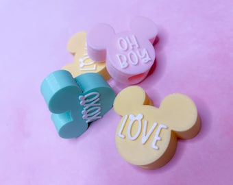 Mickey Ears Straw Topper STL: Valentijnsdagstrobedels (3D Printing), Disney-valentijnskaarten