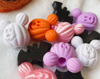 3D Printed Disney Pumpkin Straw Topper, Halloween Party Favor