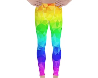 Rainbow Geometric Men's Yoga Pants Leggings