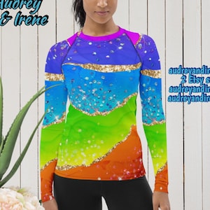 Rainbow Agate Abstract Women's Rash Guard