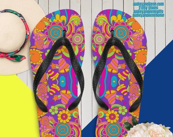 Psychedelic Retro Flip-Flops