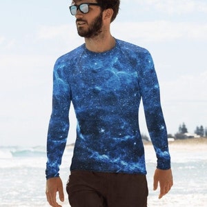 Galaxy Blue Universe Men&#39;s Rash Guard