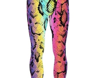 Rainbow Snakeskin Men's Leggings