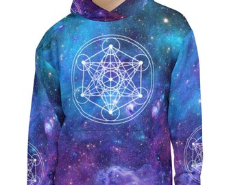 Metatron's Cube Sacred Geometry Universe Unisex Hoodie