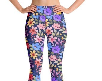 Multicolor Floral Yoga Workout Pants Leggings Meditation