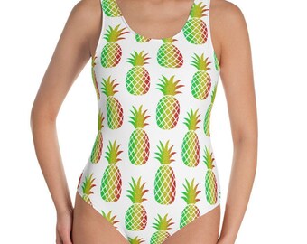 Pineapples Reggae Style One-Piece Swimsuit