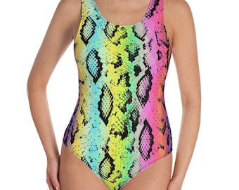 Rainbow Snake Skin One-Piece Swimsuit