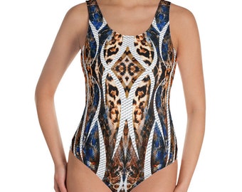 Snake Skin Shedding Abstract One-Piece Swimsuit