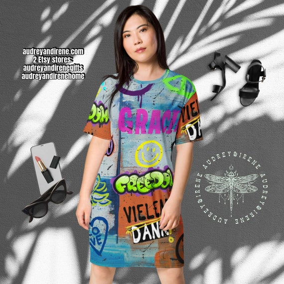 Graffiti Streetwear T shirt Dress Etsy
