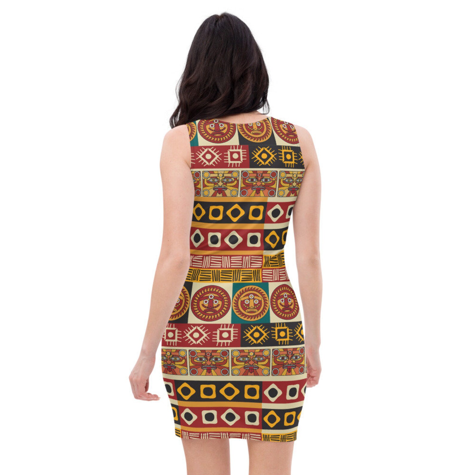 Colorful Indian Aztec Doodle Triangles Dress