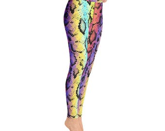 Rainbow Snake Skin Yoga Pants Leggings