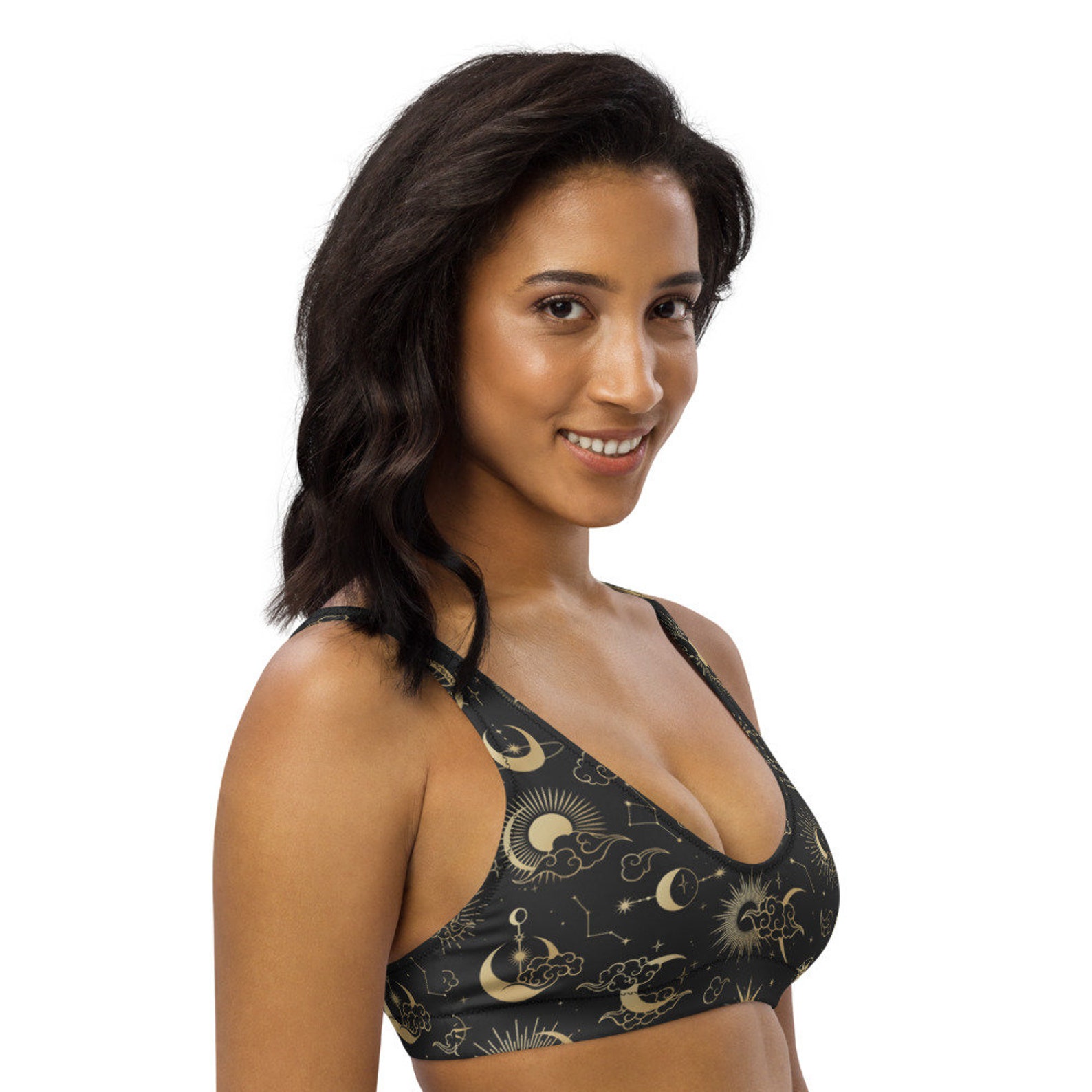 Women's Celestial Sun & Moon Recycled Bandeau Bikini - Quick Drying Fabric With UPF 50+ main image 0