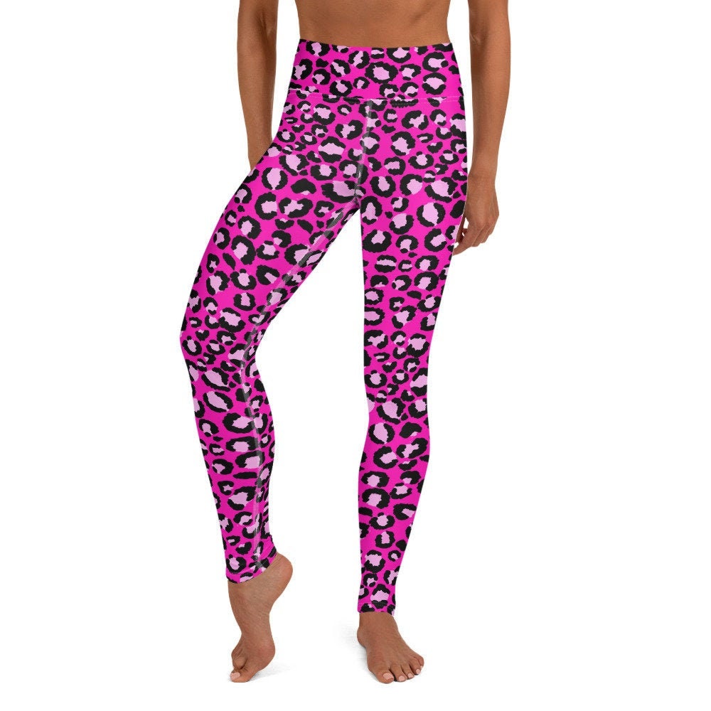 Pink Leopard Print Yoga Pants Leggings 