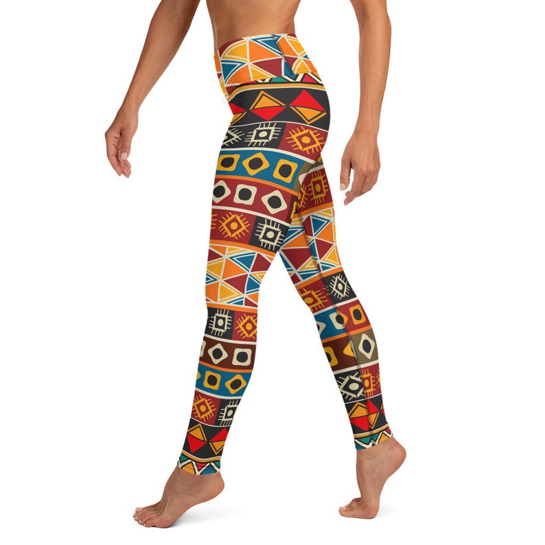 African Print Multicolor Yoga Pants Leggings | Etsy