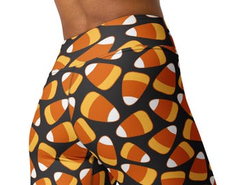 Candy Corn Halloween Yoga Workout Pants Leggings