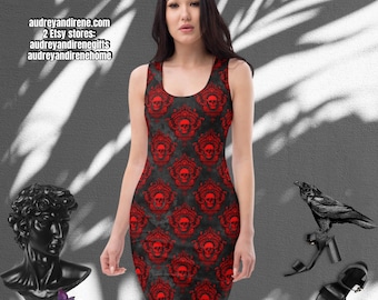 open lace back dress Gothic Skull Dress – American Skulls main image 1