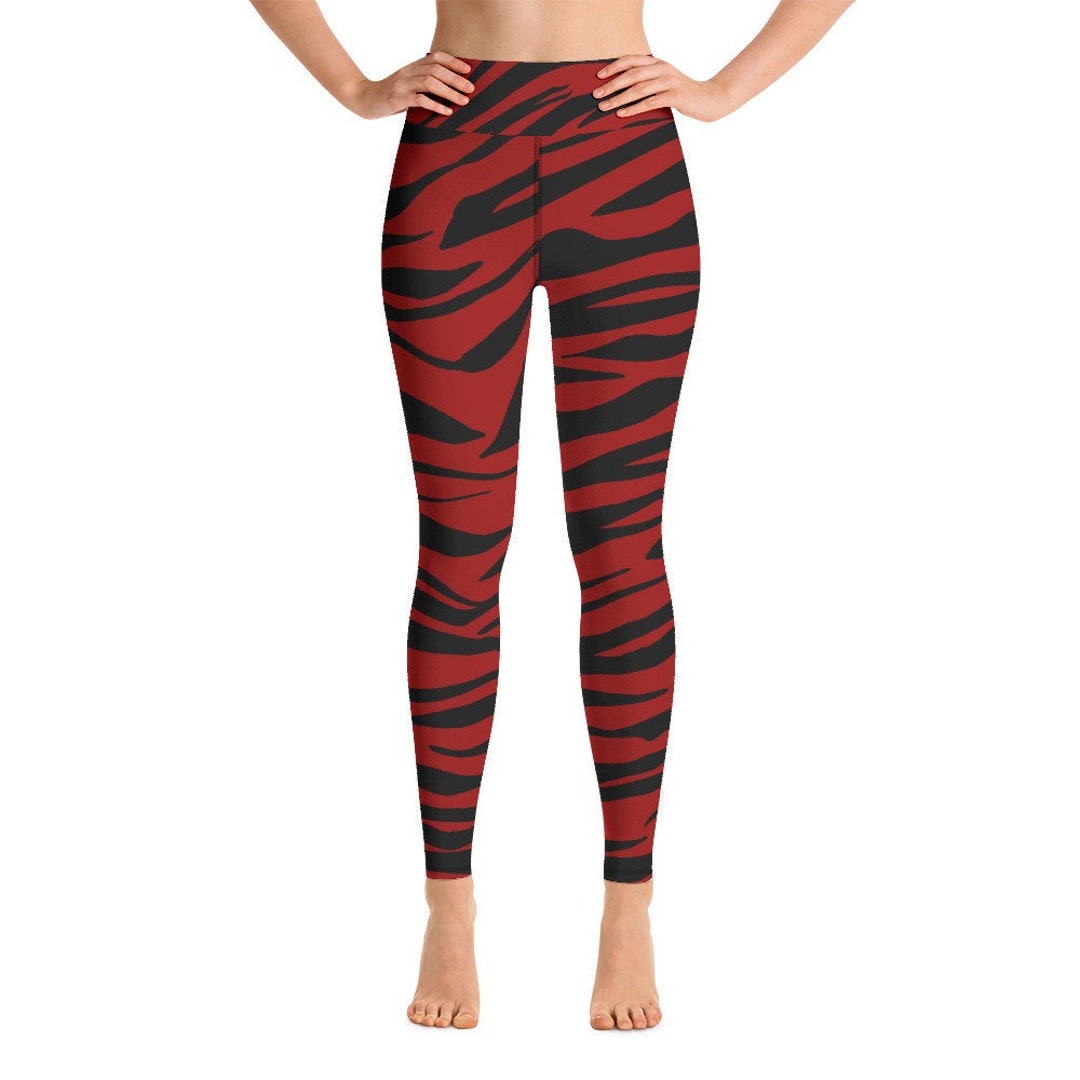 Red Tiger Stripes Yoga Pants Leggings - Etsy