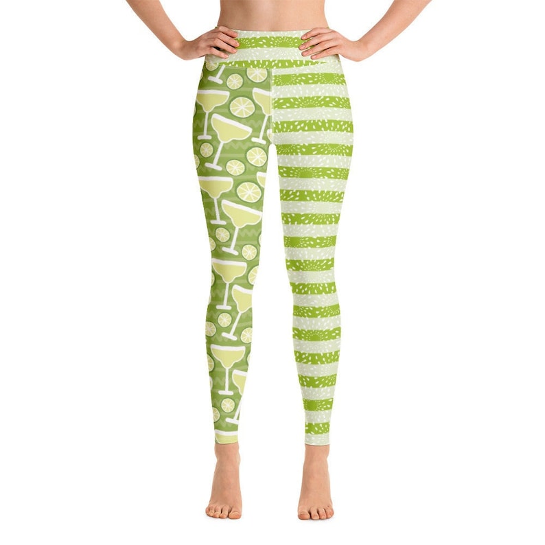 Margarita Stripes Lime Green Yoga Pants Leggings Etsy UK