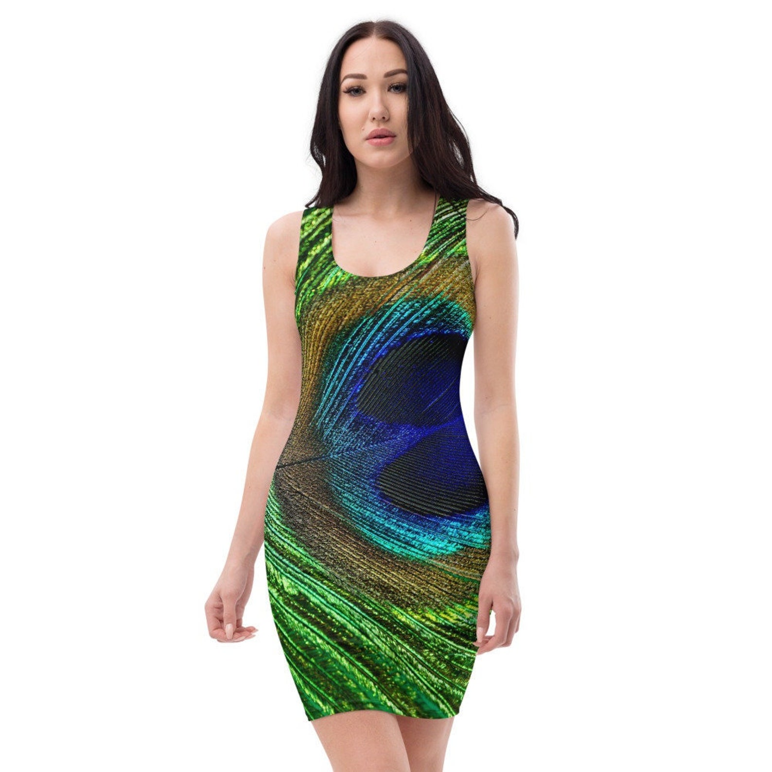 Off-the-Shoulder Ruffle Bodycon Floor-Length Dress Peacock