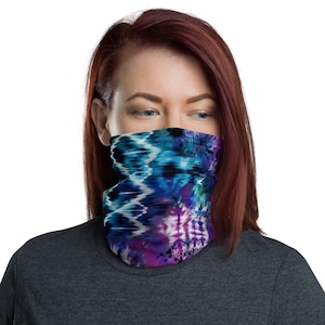 Multicolor Tie Dye Batik Neck Gaiter Scarf Face Shield