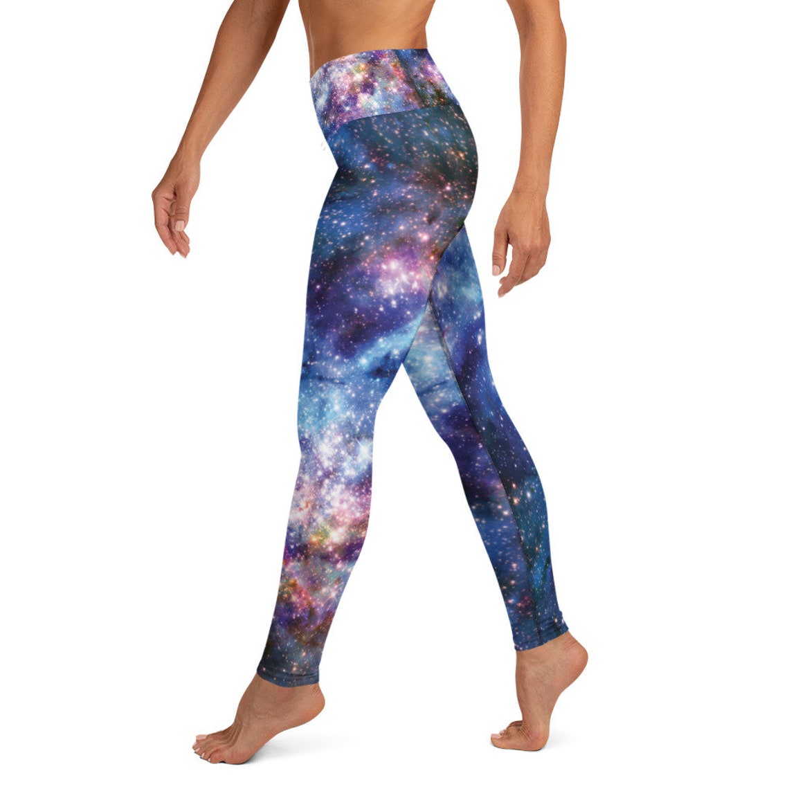 Blue Cosmic Space Galaxy Stars Yoga Pant Leggings Etsy