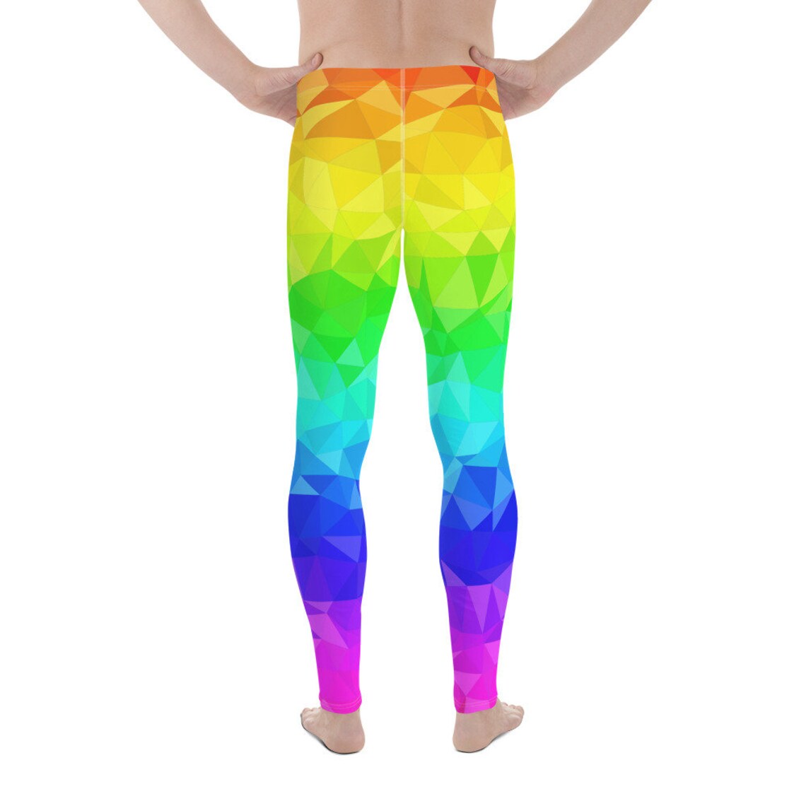 Rainbow Geometric Men's Yoga Pants Leggings Etsy