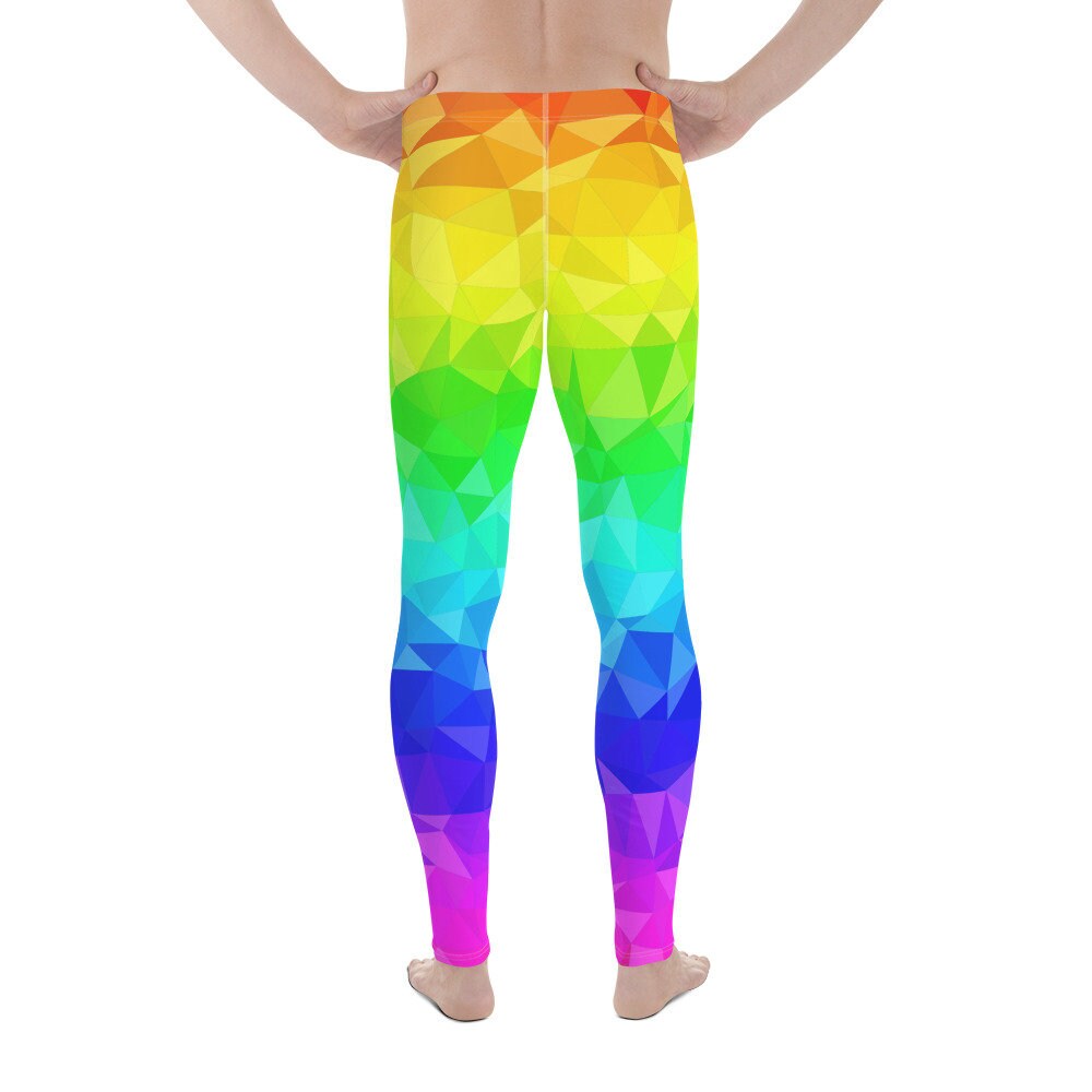 Rainbow Geometric Men's Yoga Pants Leggings Etsy