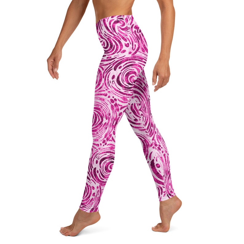 Swilry Pink Tie Dye Yoga Pants Leggings
