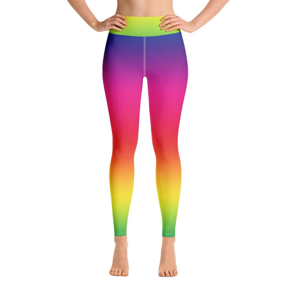 Rainbow Ombre Yoga Pants Leggings | Etsy