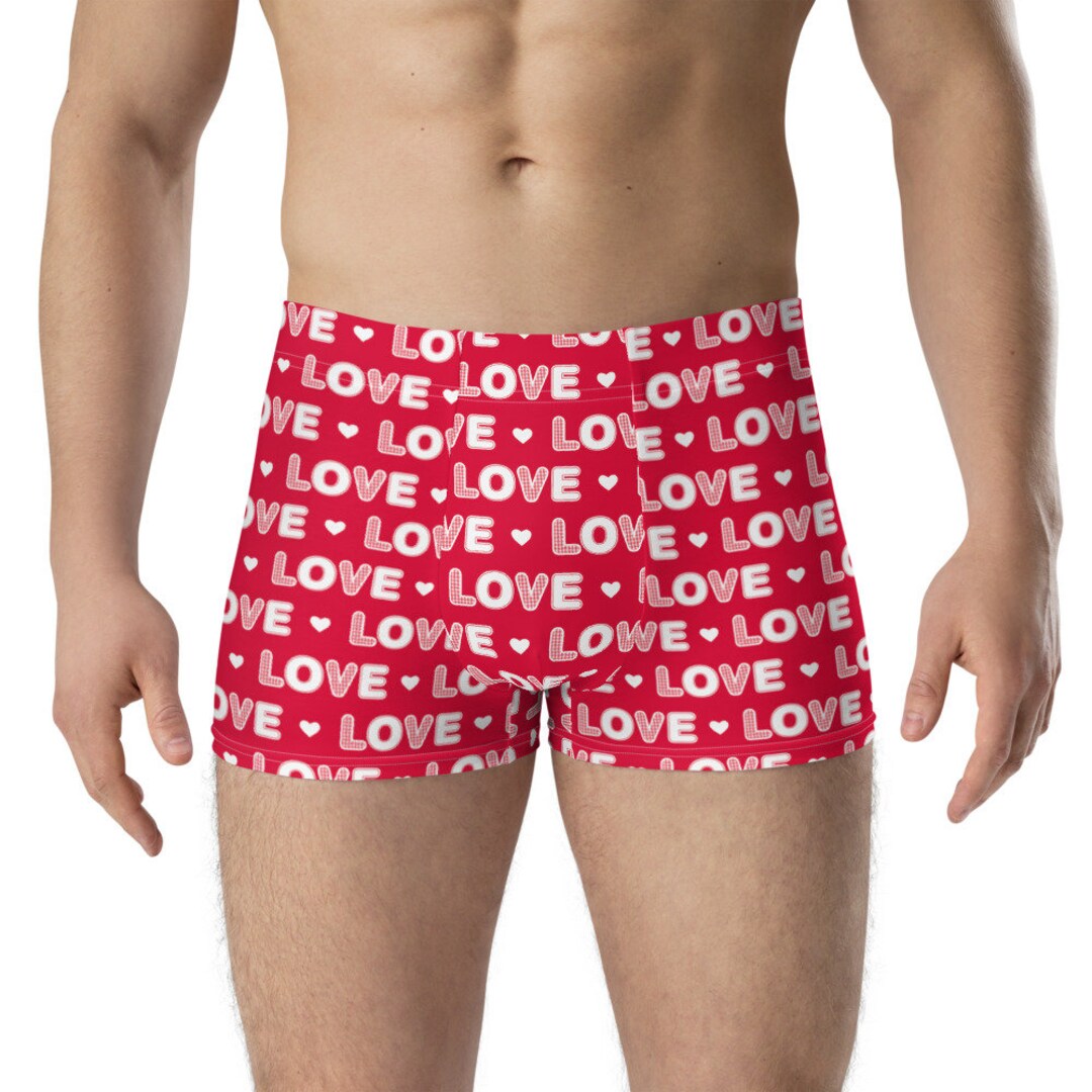 White Love Red Men's Boxer Briefs - Etsy