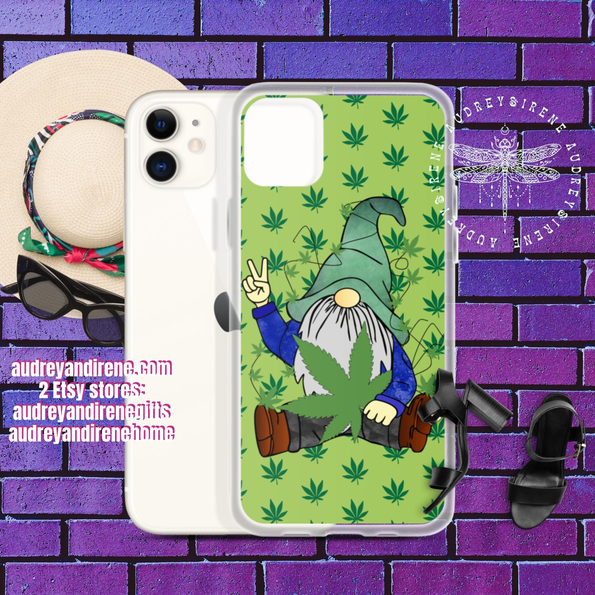 Hippie Gnome Marijuana Leaf iPhone Case