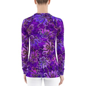 Purple Lotus Flower Grunge Women's Rash Guard - Etsy