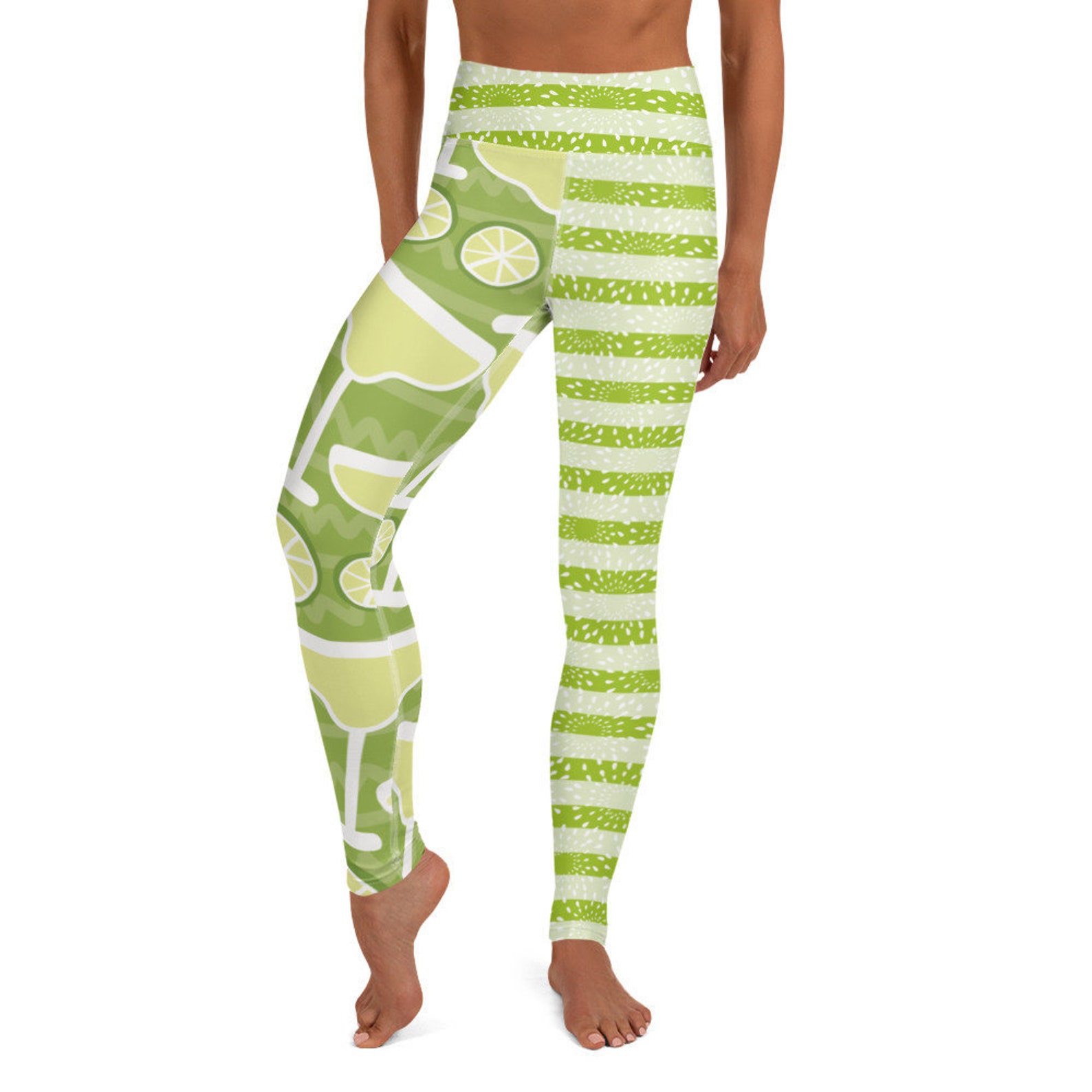 Margarita Stripes Lime Green Yoga Pants Leggings Etsy