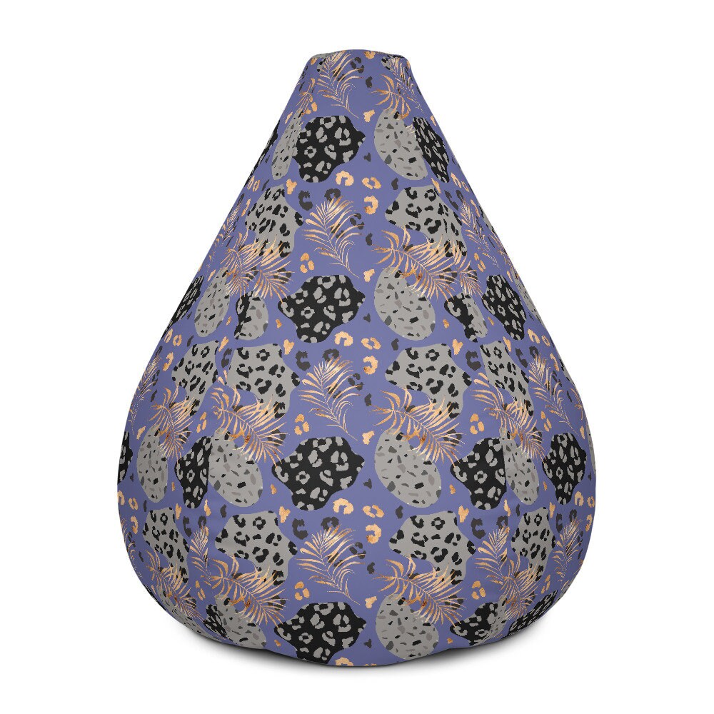 Tropical Leopard Print Purple Bean Bag Chair Cover | Etsy