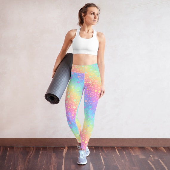 Stars Pastel Rainbow Yoga Workout Pants Leggings Meditation -  Canada