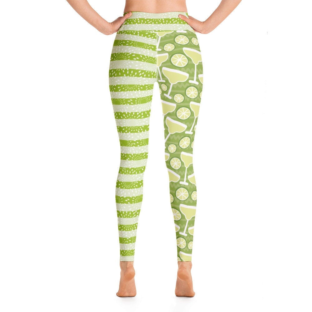 Margarita Stripes Lime Green Yoga Pants Leggings Etsy UK