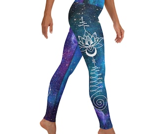 Galaxy Unalome Sacred Geometry Yoga Pants Leggings