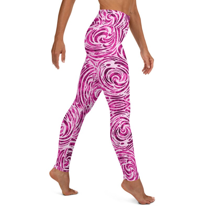 Swilry Pink Tie Dye Yoga Pants Leggings