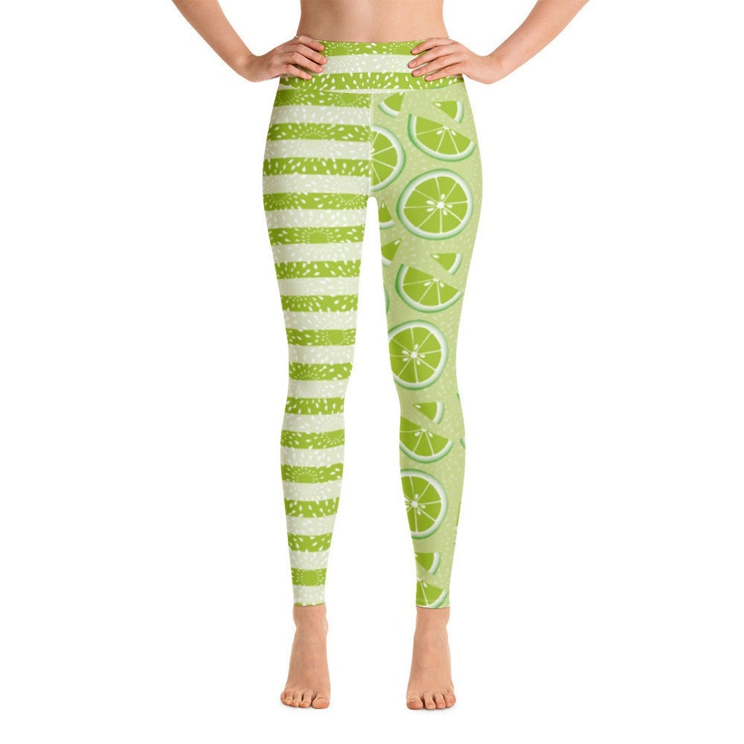 Limes Striped Green Fruit Yoga Workout Pants Leggings - Etsy