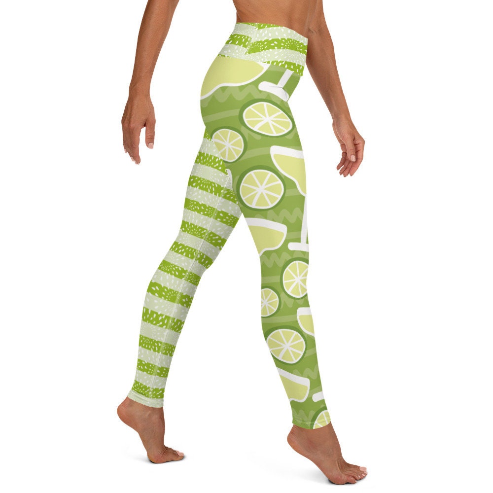 Margarita Stripes Lime Green Yoga Pants Leggings Etsy