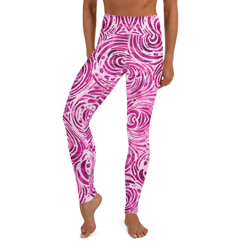 Swilry Pink Tie Dye Yoga Pants Leggings