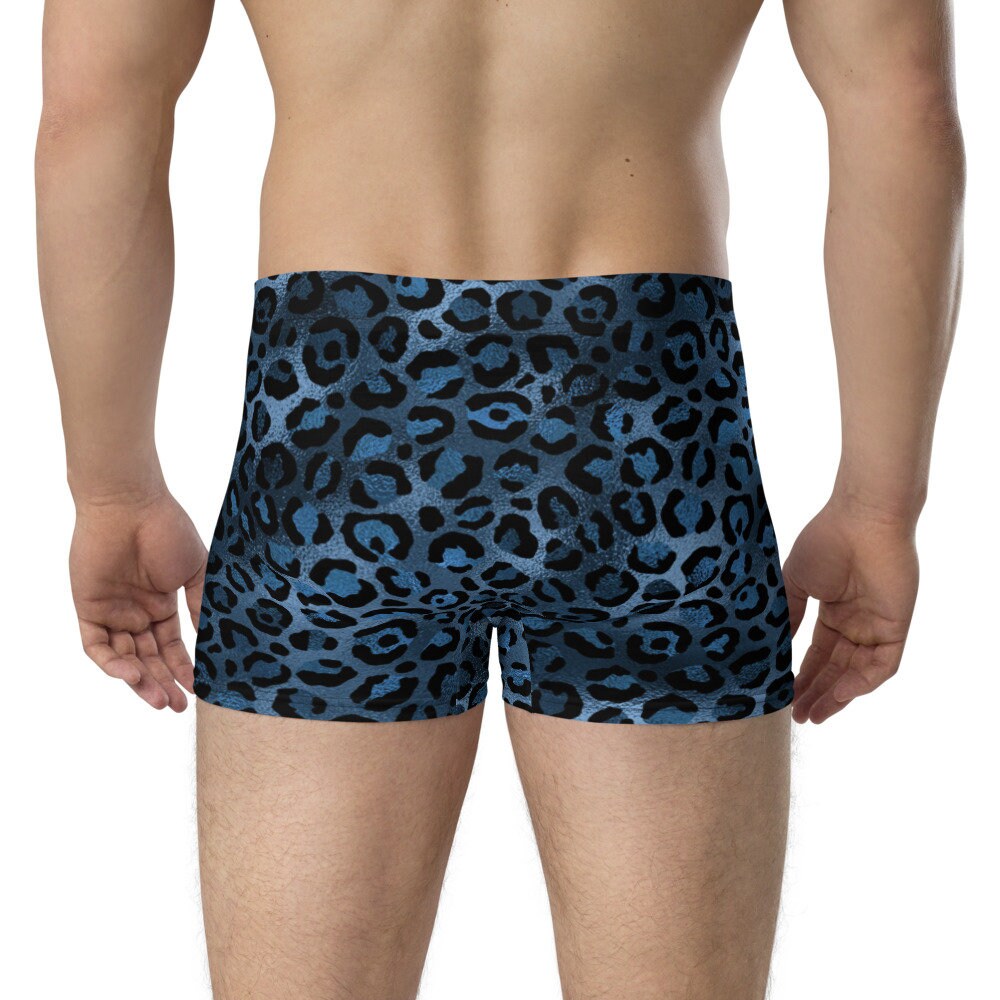 Navy Leopard Print Men's Boxer Briefs - Etsy