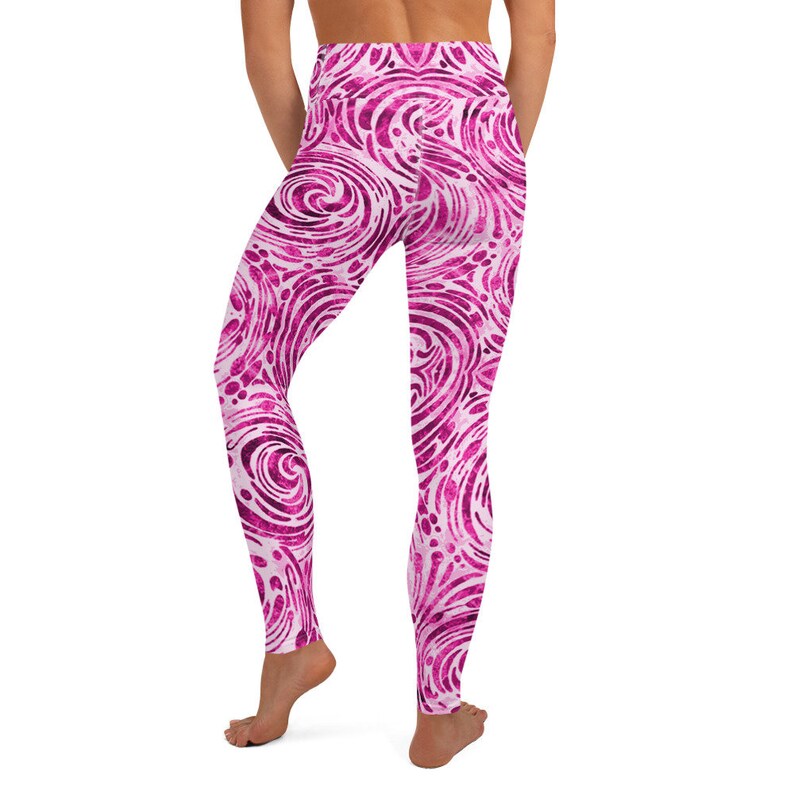 Swilry Pink Tie Dye Yoga Pants Leggings