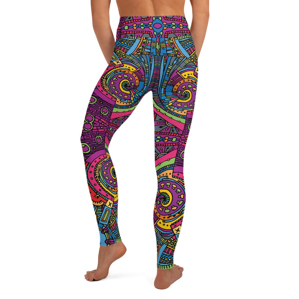 Rainbow Boho Style Geometric Yoga Pants Leggings - Etsy