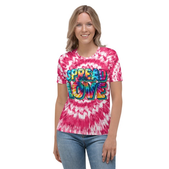 Spread Love Cherry Tie Dye Women's AOP T-shirt | Etsy