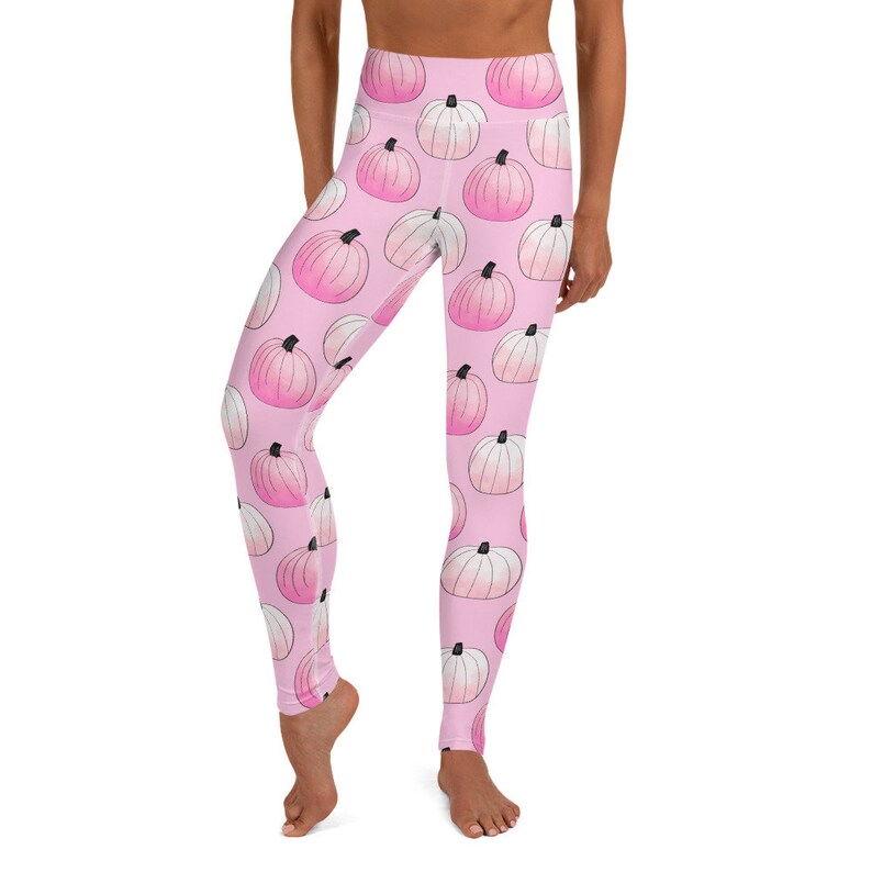 Breast Cancer Awareness Pink Pumpkins Yoga Pants Leggings Etsy