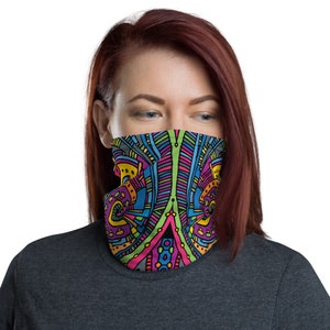Rainbow Boho Style Neck Gaiter Scarf Face Shield
