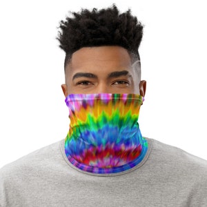 Rainbow Tie Dye Neck Gaiter Face Shield Breathable
