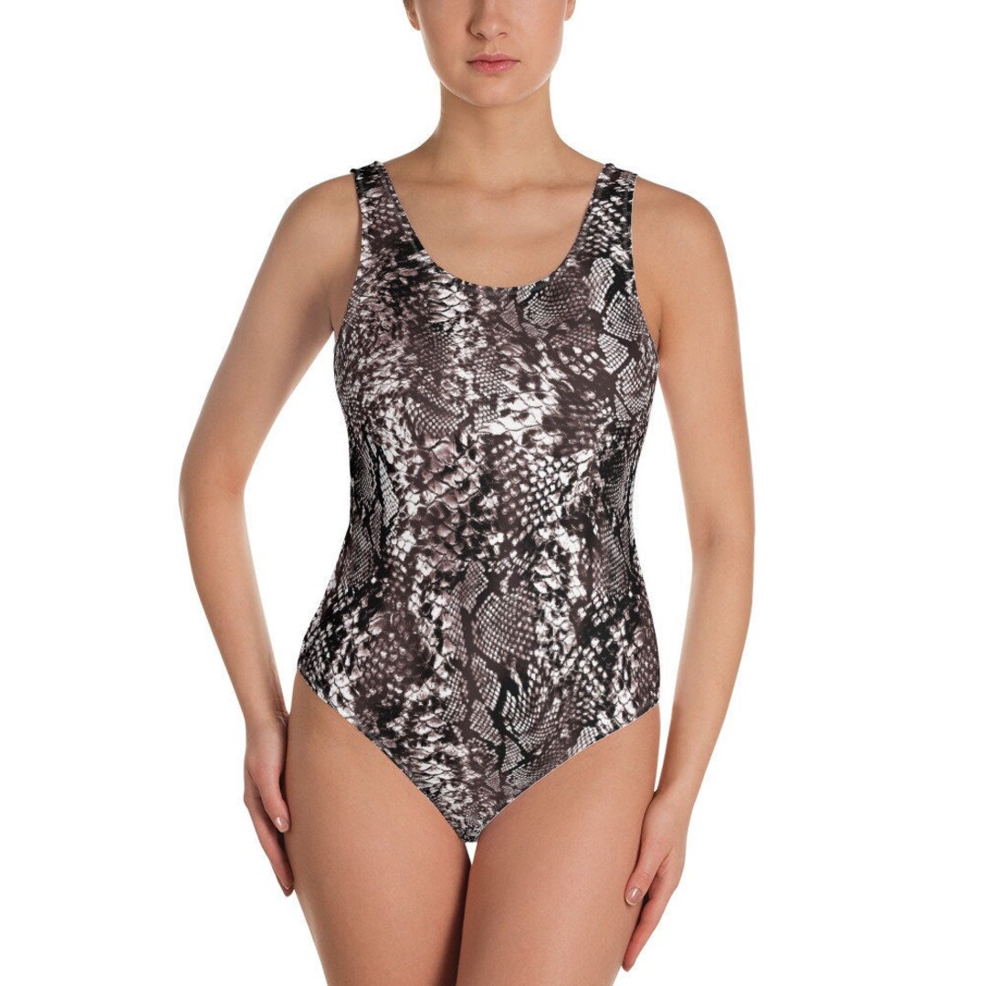 Snakeskin cut out swimsuit on sale