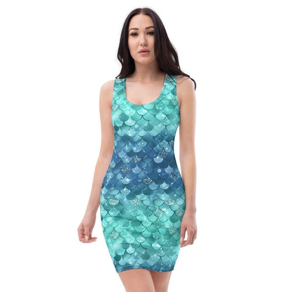 Aqua bodycon dress top